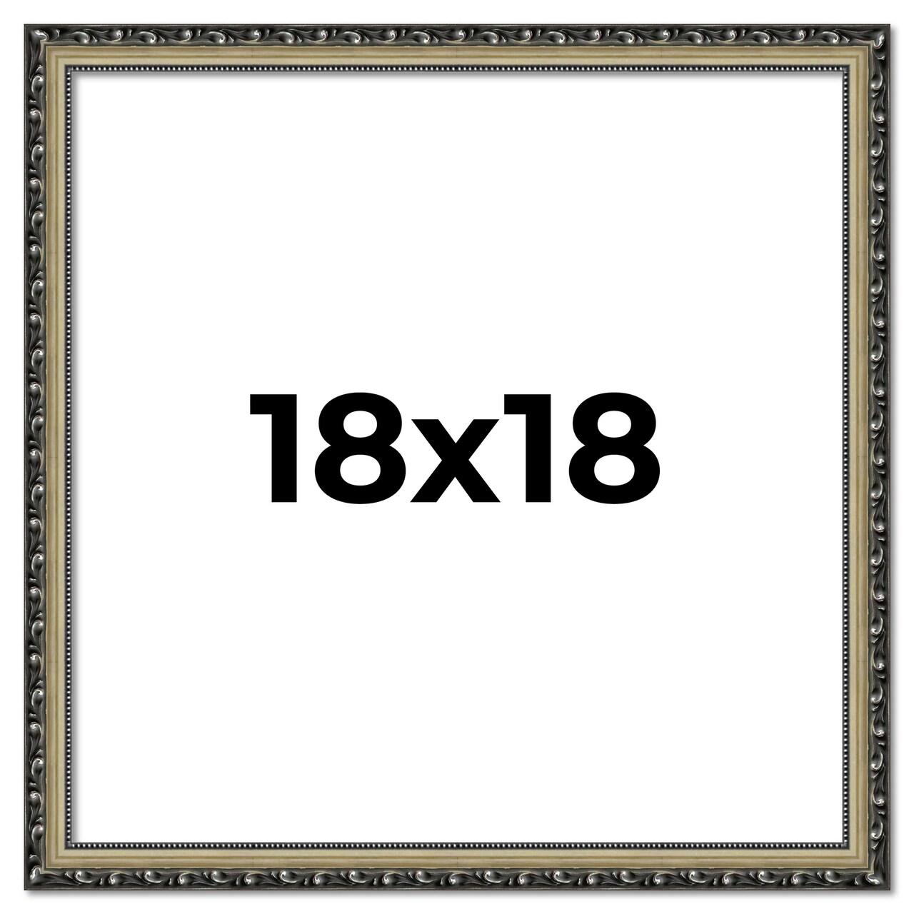 18x18 Museum-Quality Picture Frame with UV-Resistant Acrylic & Acid-Free Backing, Available in 4 Finishes - Gold, Silver, Bronze, and Black